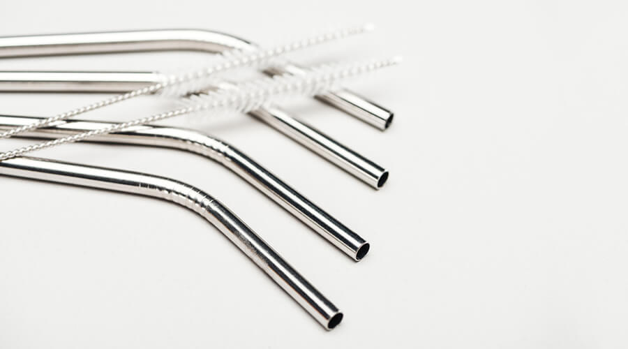 Reusable Stainless Steel Straws and Cleaning Brushes